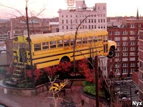 A bus on top of a roof? City Museum, one of the great places to visit in St. Louis.